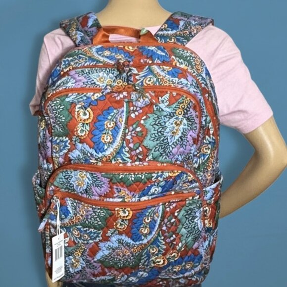 Vera Bradley Large Bancroft Backpack in Flowers and Feathers NWT main image 4